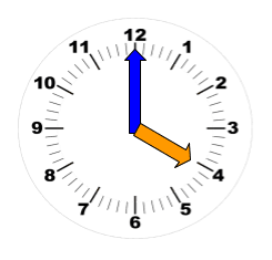 A clock showing the time 4:00.