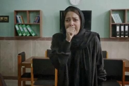 Woman biting her lower lip with her upper teeth to expresses disbelief