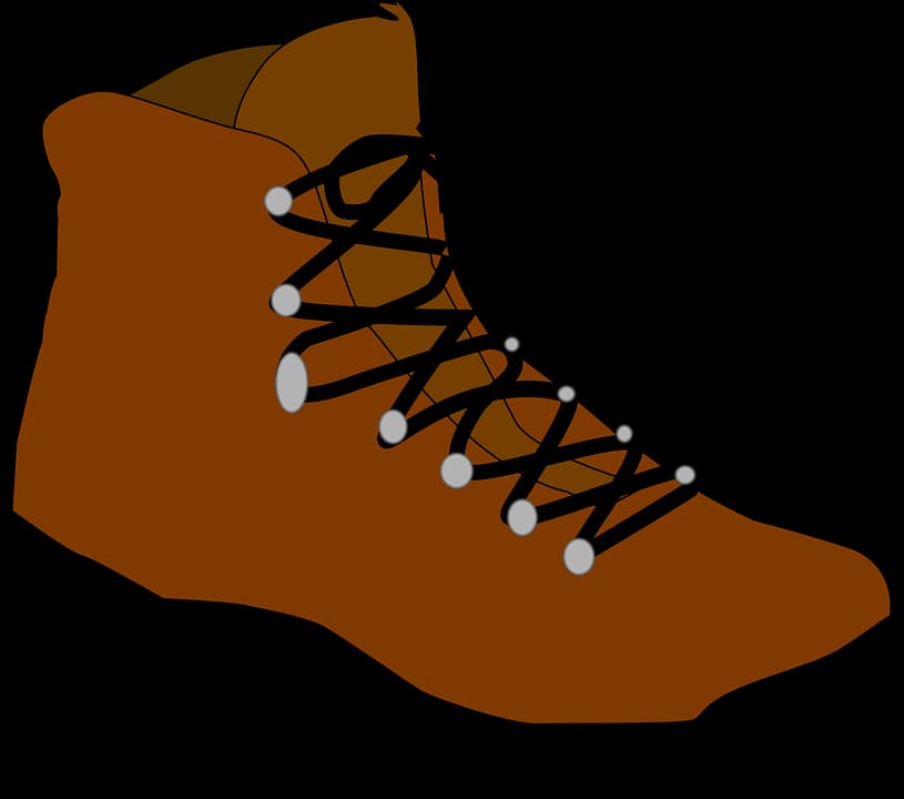 A clipart graphic of a brown hiking boot.