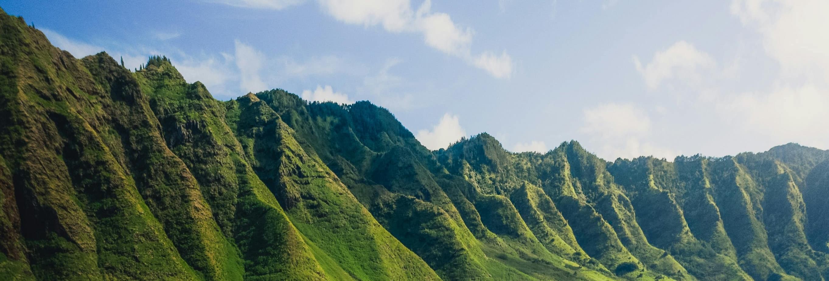Image of green Hawaiian mountains