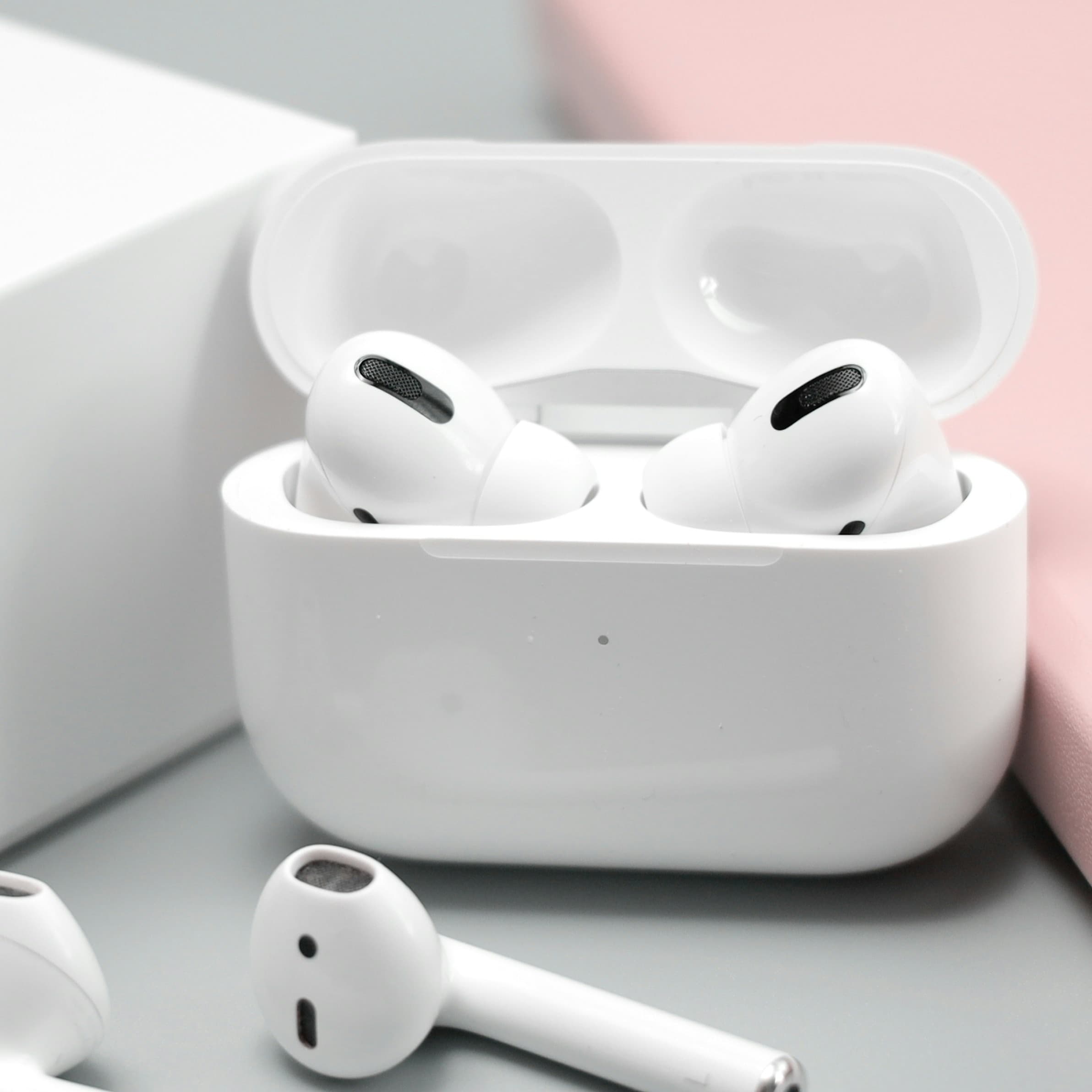 A photo of a set of Apple headphones.