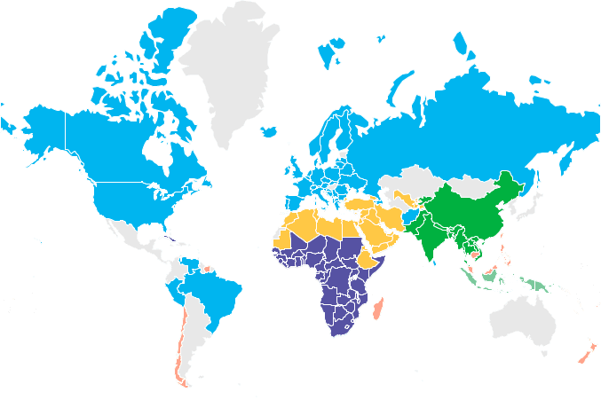 A map showcasing how languages in the world are related with Europe and both Americas being deeply connected