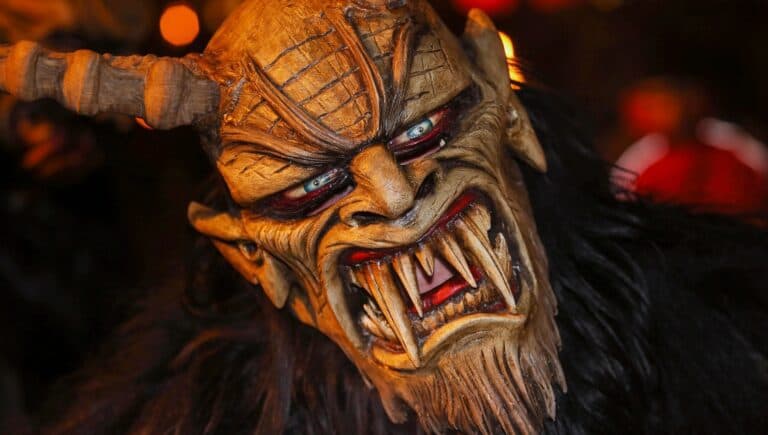 An image of a Krampus mask