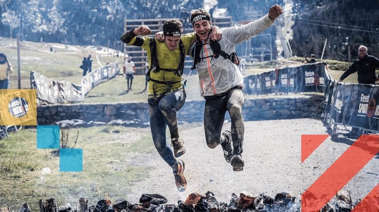 Two athletes competing in a competition