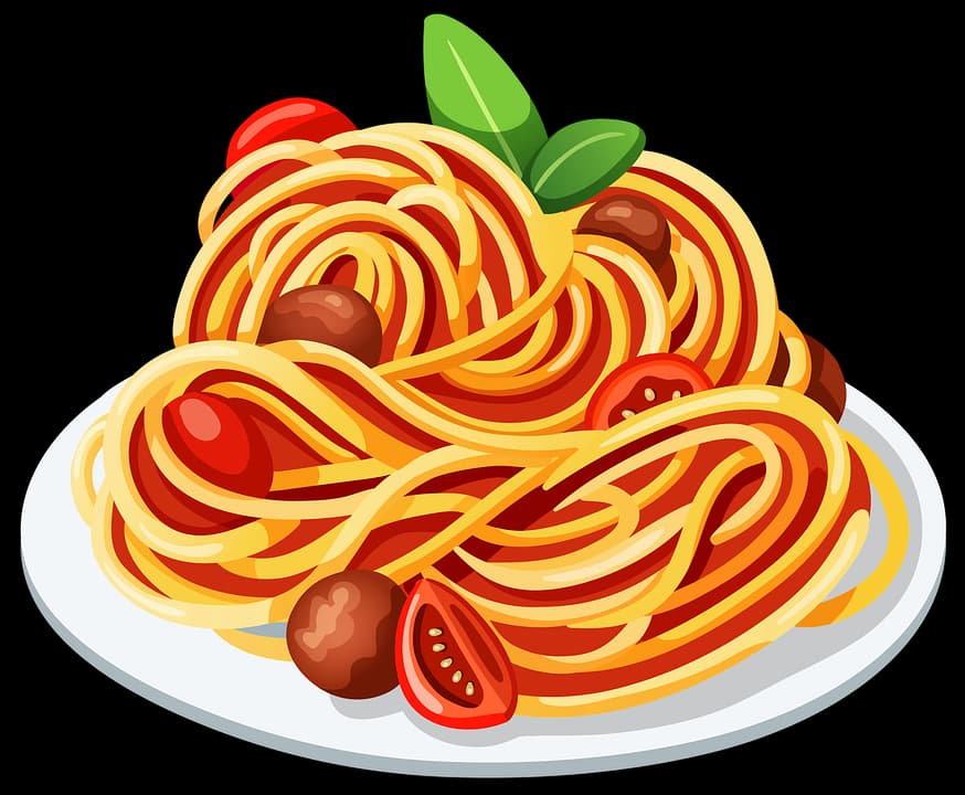A drawing of a plate of spaghetti