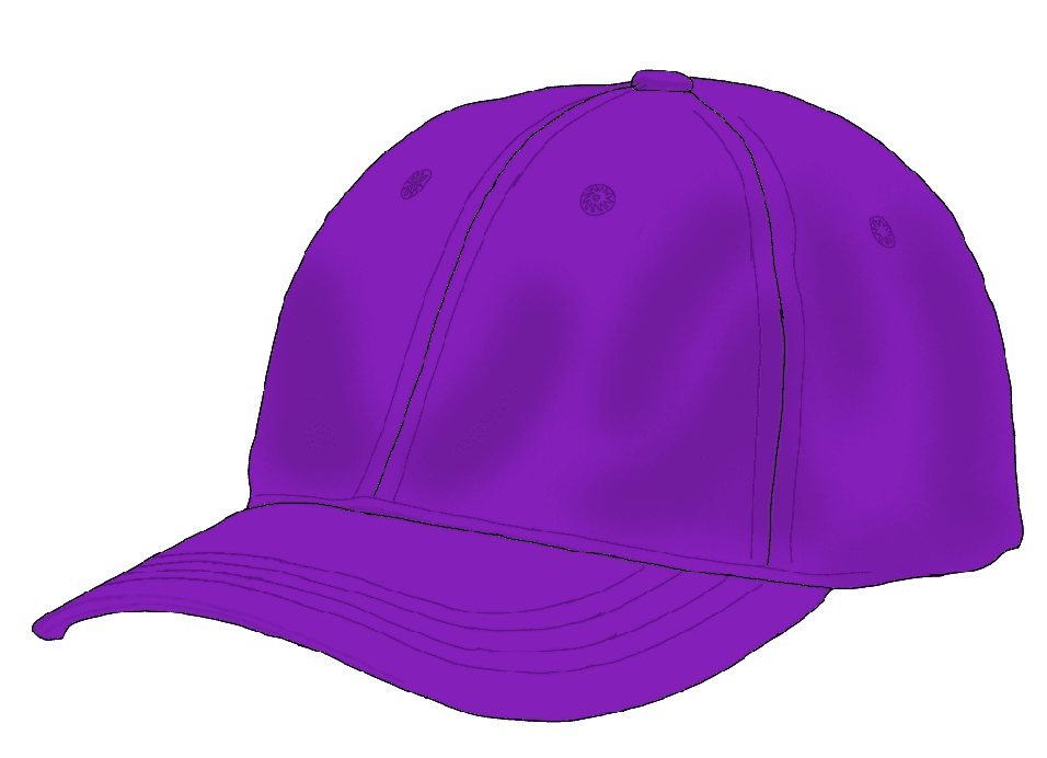 A purple cap like you would wear to play baseball.