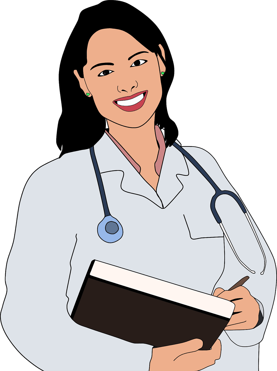 A drawing of a female doctor.