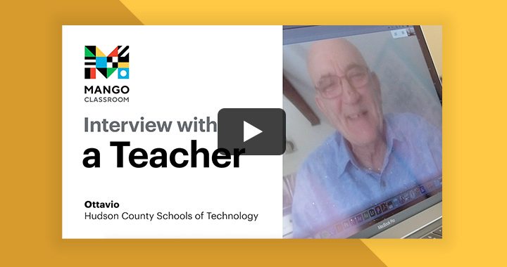 Title card from the Hudson County Schools of Technology video, an interview with Italian teacher Ottavio