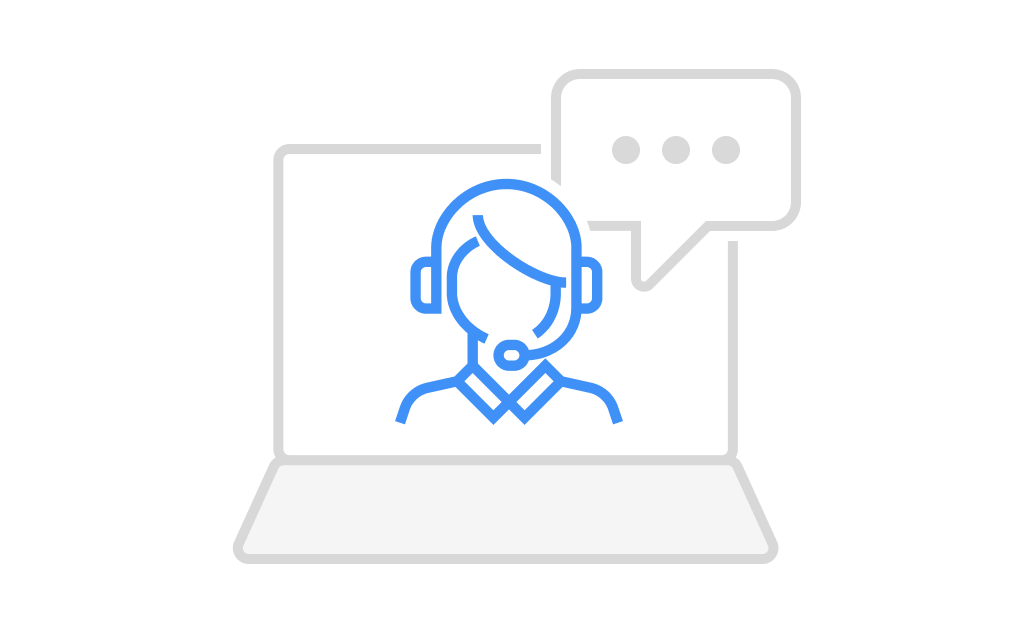 Customer support representative assisting an institution