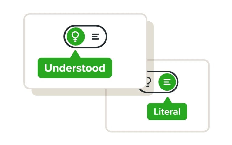 Screenshot of a Mango lesson showing literal and understood meanings
