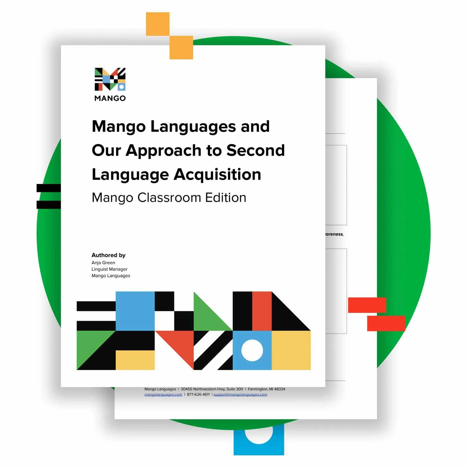 The cover of the Mango Languages second language acquisition whitepaper, Classroom Edition